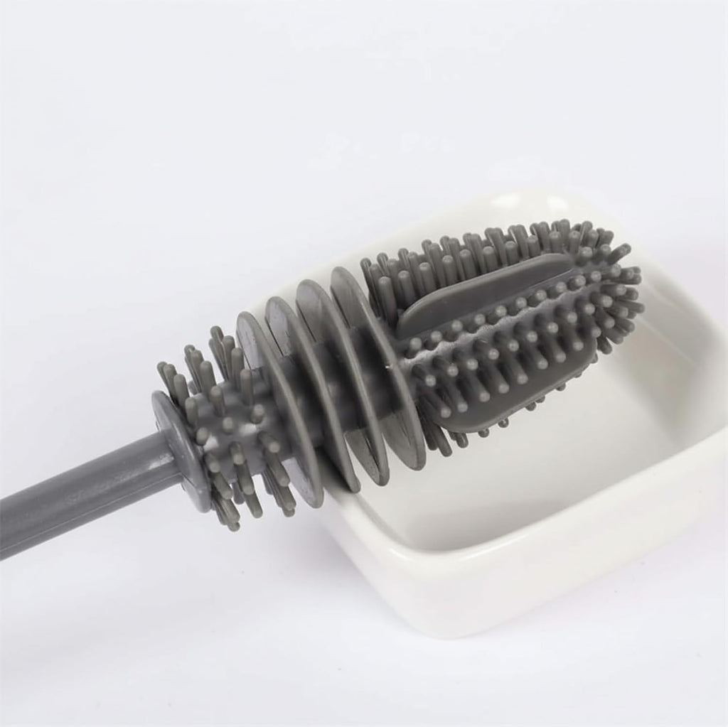 Gray scrubber brush on a white background