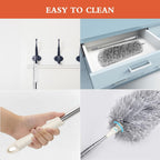 Cleaning tool with interchangeable parts and cleaning a drawer.